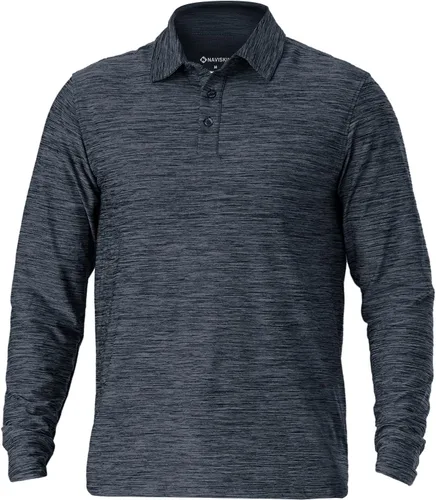 Miniatura 25 de NAVISKIN Camisas polo para hombre, de secado rápido, UPF 50, manga larga y corta, que absorben la humedad