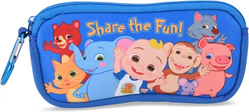 Miniatura 5 de CoComelon Gafas de sol para niños con estuche de transporte, gafas de sol para niños pequeños, Azul Patchwork, 55mm