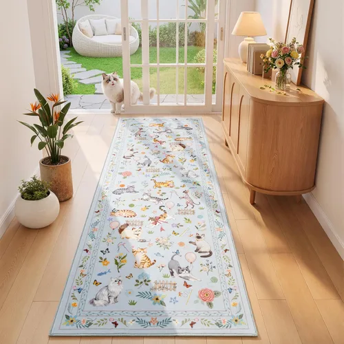 Miniatura 32 de Unirea Alfombra pequeña lavable beige de 2 x 3 para puerta de entrada interior, antideslizante, alfombra de entrada de animales suave para cocina