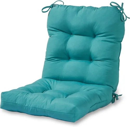 Miniatura 79 de Cojines para silla de exterior con bisagras, diseño de una sola pieza, cojín reversible para asiento y respaldo de patio con lazos, tela