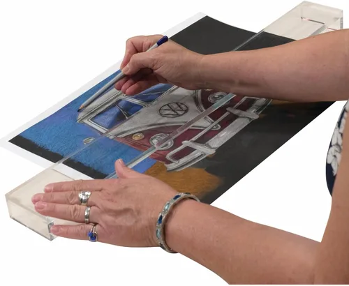 Miniatura 3 de Creative Mark Puente inclinado para artistas, puente de acrílico para manos y muñecas, utilizado para pintar a mano firme, dibujo y bocetos