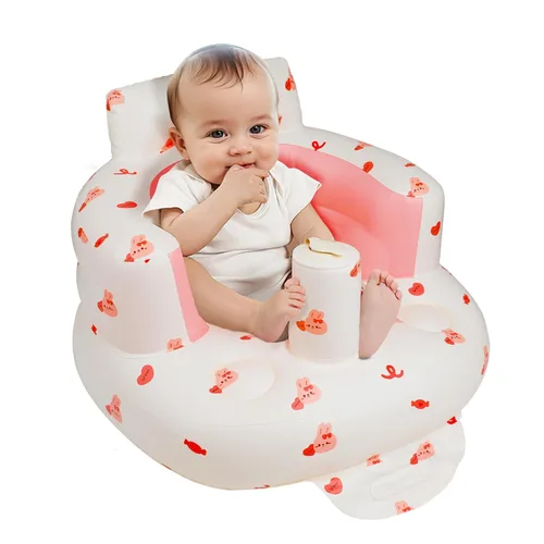 Miniatura 11 de EKEPE Asiento inflable para bebé con ventosas para bebés de 3 meses en adelante, asientos de piso para bebé para sentarse con bomba de aire