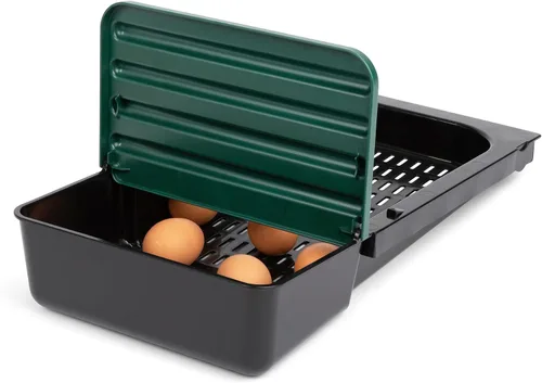 Miniatura 8 de Homestead Essentials Caja anidable de 3 compartimentos de estilo compacto, despliegue hacia adelante y Rollaway, gallina y pollo con tapas