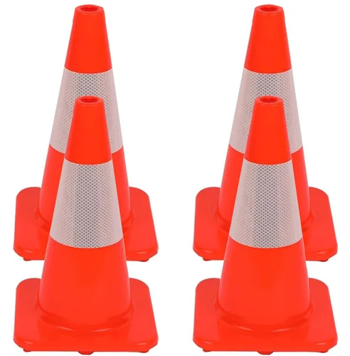 BESEA Conos de tráfico de 12 pulgadas, conos de entrenamiento de fútbol, cono de estacionamiento de carretera con collar altamente reflectante de 4