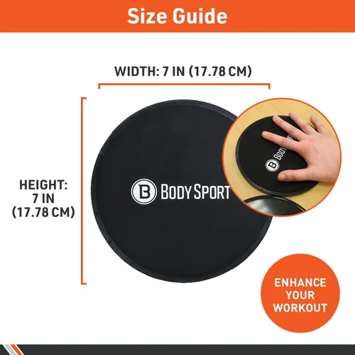Miniatura 6 de Body Sport Deslizadores de ejercicio deslizantes deslizantes de entrenamiento Discos redondos de espuma negra de 7 pulgadas