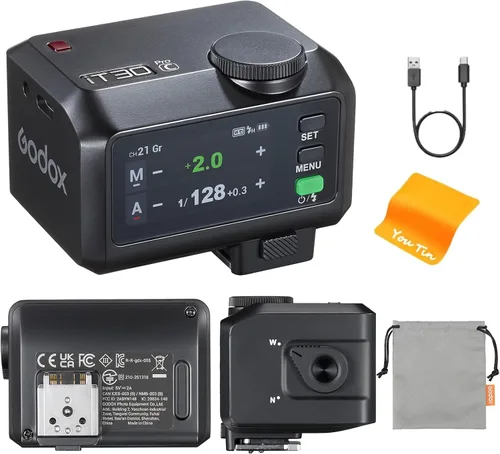 Miniatura 12 de GODOX IT30Pro F TTL Mini cámara flash con disparador y receptor 2.4G integrado 2.4G compatible con cámaras Fujifilm, GN15 ISO100, 1/8000s HSS