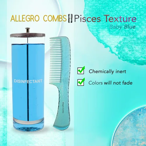Miniatura 6 de Allegro Combs #1004 - Peine desenredante de dientes anchos irrompible, acabado brillante galvanizado degradado, peine de mango para cabello natural