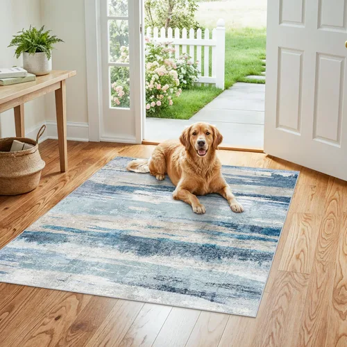 Miniatura 21 de Alfombra lavable para pasillo de 3 x 12 pulgadas, alfombras abstractas modernas con parte trasera antideslizante, alfombra ultra suave para cocina