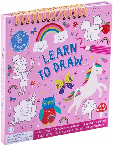 Floss & Rock Rainbow Fairy Learn to Draw - Cuaderno de bocetos para 3 edades en adelante, 7.28 pulgadas de longitud, materiales de aprendizaje