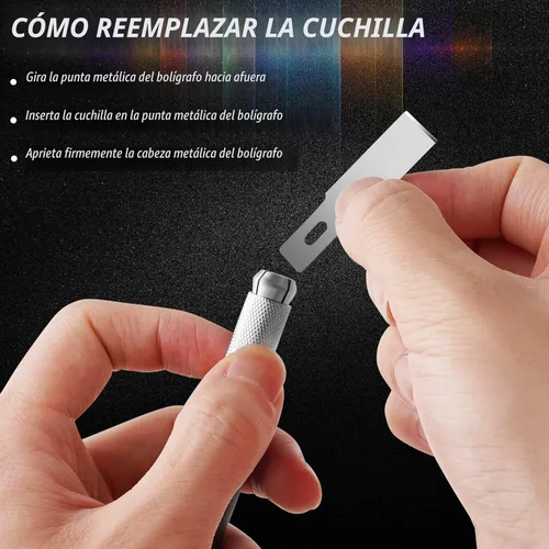 Miniatura 2 de DIYSELF Juego de cuchillos Exacto de 16 piezas, cuchillo de manualidades y kit de cuchillos de pasatiempo, cuchillo de precisión con estuche