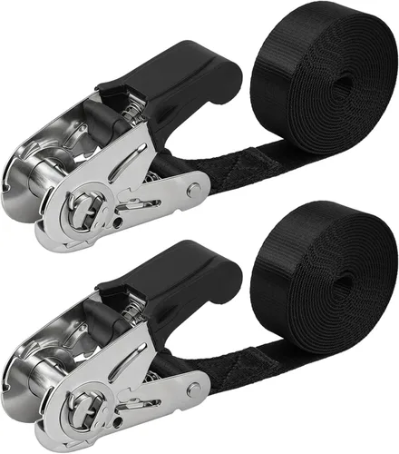 Miniatura 9 de Correas de amarre de trinquete sin fin, amarre de carga resistente, correa negra de nailon resistente de 4 pies, correas de seguridad de trinquete