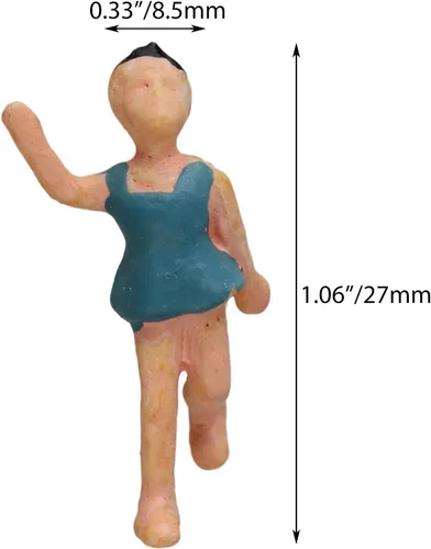 Miniatura 4 de 1:75 Multicolor ABS sin pintar en miniatura Beach People Figures Mini People Pack de 20