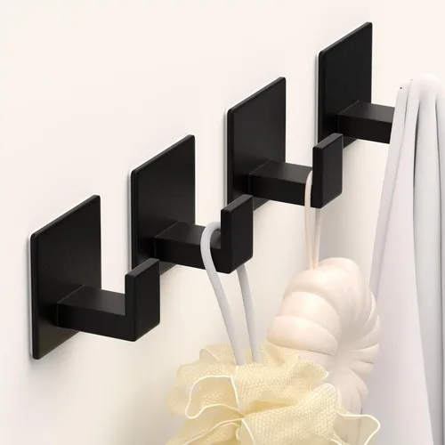 Miniatura 20 de Ganchos de pared autoadhesivos, ganchos de pared de acero inoxidable resistentes, ganchos para toallas para colgar batas, delantales, abrigos