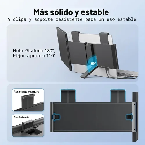 Miniatura 4 de Extensor de pantalla para laptop, 14 pulgadas FHD 1080P IPS Extensor de monitor para portátil con puerto USB C/HDMI, pantalla Plug and Play Monitor
