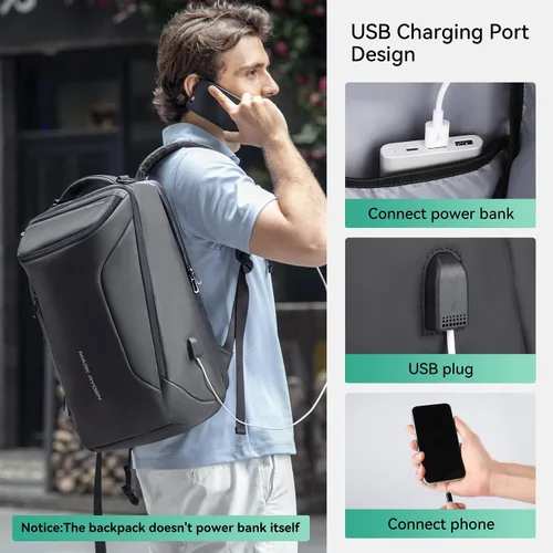 Miniatura 3 de MARK RYDEN Mochila de negocios para hombres, mochila impermeable de alta tecnología con diseño de forma de coche deportivo y puerto de carga USB
