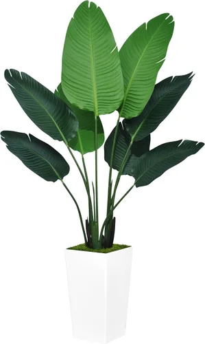 Miniatura 8 de ASTIDY Bird of Paradise - Planta artificial de 5 pies, palmera tropical sintética con maceta alta negra, planta falsa en maceta, árbol de seda