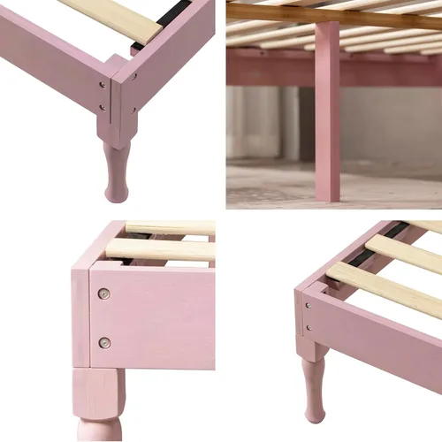 Miniatura 6 de 14 inch Bamboo Bed Frame, Wooden Support, no Need for Box Springs, Easy to Assemble, Heavy-Duty Bed Frame, Storage Space Under The Bed, Suitable for