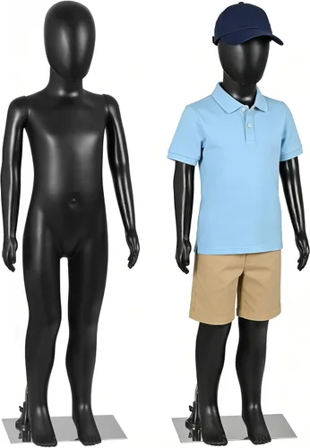 ZENY Maniquí infantil de cuerpo completo para niños, forma de vestido realista, ajustable, desmontable, para niños, 44 pulgadas, color negro