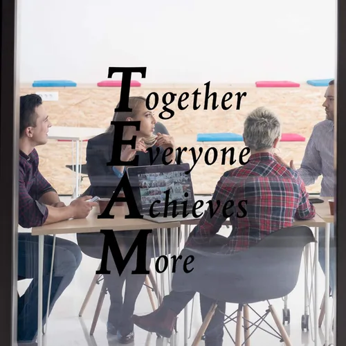 Miniatura 6 de 2 hojas de calcomanías motivacionales para pared, calcomanías de vinilo con citas inspiradoras, juntos todos logran más, para oficina, refranes