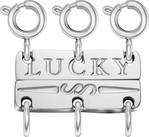 Miniatura 10 de Collar con cierre de capas para mujer, separadores de joyería de oro de 18 quilates y plata, cierre magnético de collar múltiple para mujer