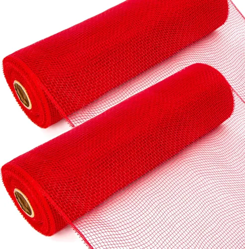 Miniatura 3 de Ribbli 2 rollos de cinta de malla negra, 10 pulgadas x 30 pies (10 yardas) por rollo, cinta de malla para guirnaldas de corona y decoración