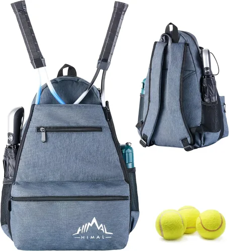 Himal Outdoors Tennis Backpack Tennis Bag - Large Storage Holds 2-3 Rackets and Necessities,Suitble for Women,Men and Teenagers Gris azulado