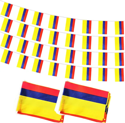 Miniatura 5 de Bandera de Cuerda Argentina de 100 Pies, 76 Piezas Bandera Estandarte Argentina, Pequeñas Mini Banderas del Mundo para Eventos Deportivos