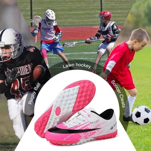 Miniatura 6 de CBUSTER Zapatos de fútbol para niños y niñas, zapatos deportivos para interiores y exteriores