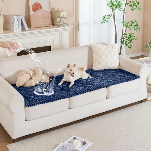 Miniatura 11 de PuTian Funda de sofá 100% impermeable y mullida para perros, gruesa, lavable, antiarañazos, antideslizante, protector de muebles