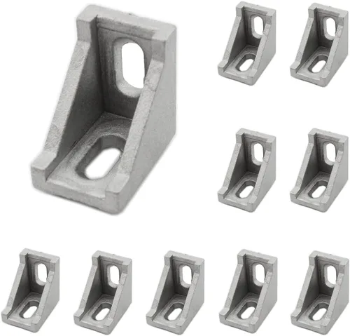 Miniatura 19 de Paquete de 10 soportes de esquina de perfil de aluminio, cierre de junta de ángulo recto en forma de L, conector para perfil de extrusión