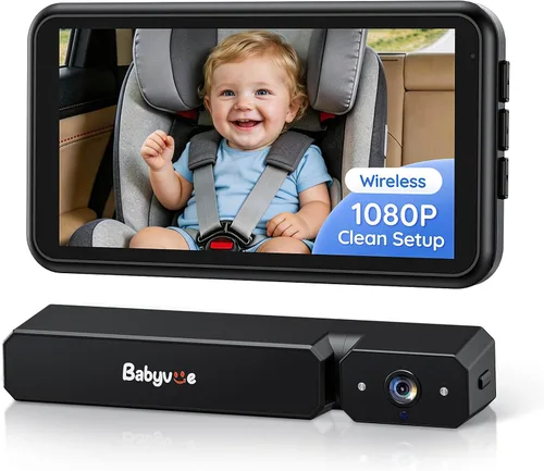Miniatura 12 de Babyvue BC1 - Cámara de coche para bebé, pantalla HD 1080P de 4.5 pulgadas y zoom 3X, monitor de bebé automático de visión nocturna IR con brillo