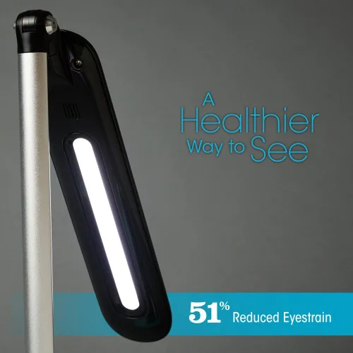 Miniatura 3 de OttLite Lámpara de escritorio LED Glow con puerto de carga USB, portátil, ajustable, luz de escritorio, color negro