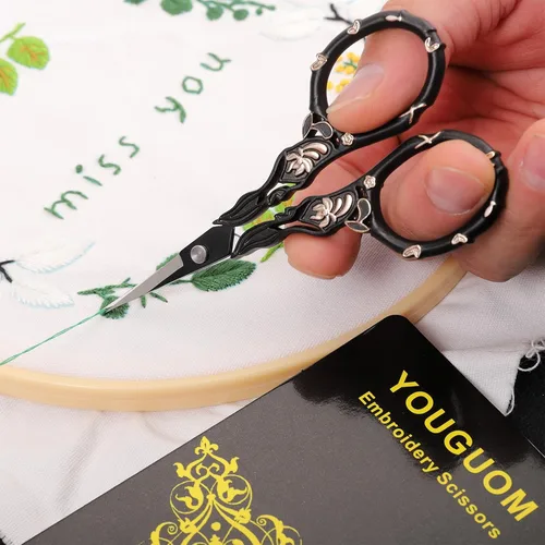 Miniatura 5 de YOUGUOM Tijeras de Detalle Pequeñas con Estuche, Tijeras Afiladas para Labores de Aguja para Costura Manualidades Crochet Punto de Cruz Estambre