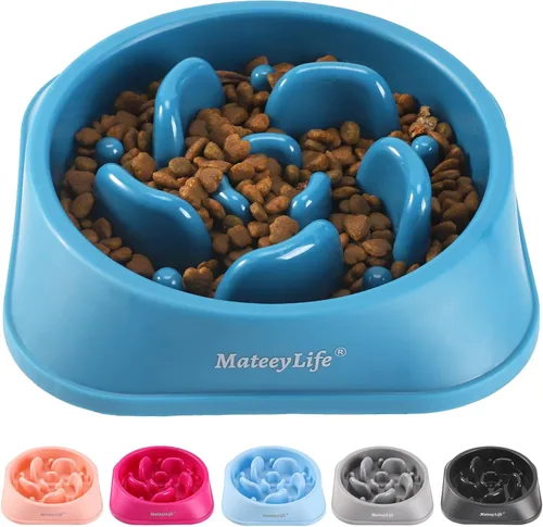 Miniatura 23 de MateeyLife Cuencos de alimentación lenta para perros, 2 unidades, cuencos rompecabezas antiasfixia para comida de perros, alimentación interactiva