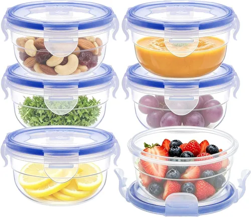 Miniatura 22 de KIGI Pequeño recipiente de plástico para almacenamiento de alimentos para aperitivos, almuerzo y preparación de comidas, sin BPA, tapas herméticas