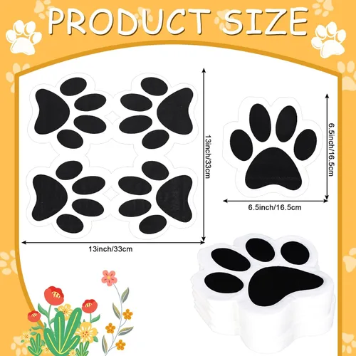 Miniatura 2 de Whaline Servilletas de papel de pata de perro de 6.5 pulgadas, servilletas con estampado de patas de mascota, color blanco y negro, servilletas