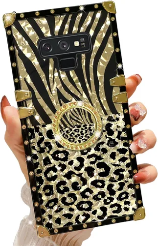 Miniatura 14 de Funda para teléfono Samsung Galaxy A21S con soporte de anillo, diseño retro elegante de lujo, estampado de leopardo, guepardo, dorado, protección
