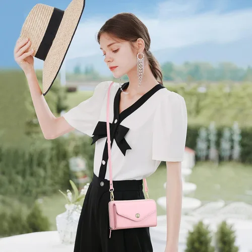 Miniatura 7 de Peacocktion Cartera para mujer con RFID, cartera cruzada de gran capacidad, 2 correas