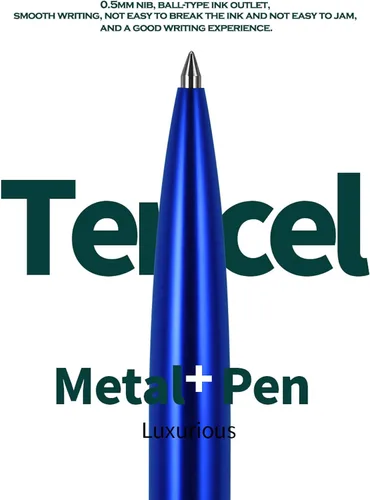 Miniatura 8 de DUNBONG Bolígrafo de Gel de Metal Negro, Bolígrafo de Tinta de Gel, Tinta Negra, Pluma de Tinta Retráctil de 0.5mm (Negro)