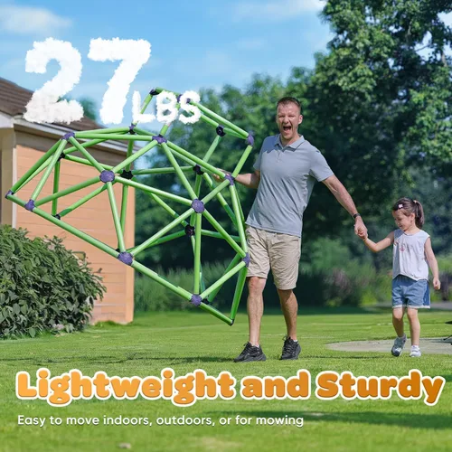 Miniatura 4 de Zupapa Monkey Bars Cúpula de Escalada con Hamaca - Gimnasio de la Jungla Resistente y Portátil con Hamaca para Niños, Conjunto de Juegos de Patio