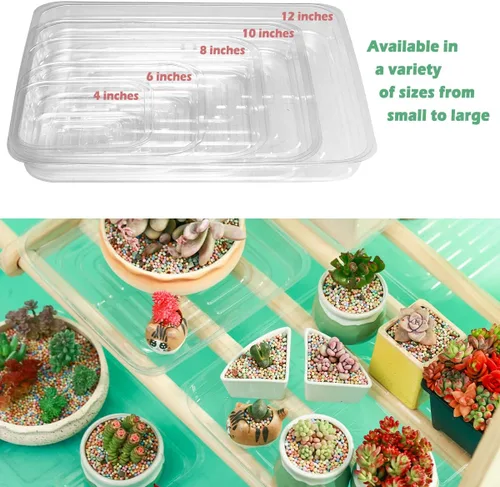 Miniatura 6 de Paquete de 30 platillos de plantas para interiores, bandejas de plantas de 4 pulgadas para macetas, bandejas de plástico para plantas, bandejas