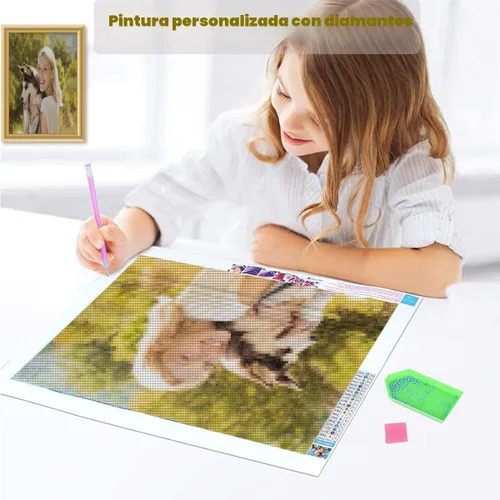 Miniatura 6 de EGUEGU Kits de pintura artística de diamantes personalizados para adultos – Pintura de perforación personalizada 5D para hacer tu propia foto