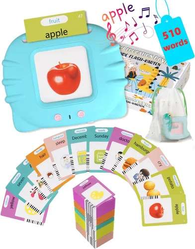 Miniatura 11 de Tarjetas didácticas parlantes bilingües de 510 palabras en español e inglés para niños pequeños de 1 a 3 años, juguetes Montessori de aprendizaje