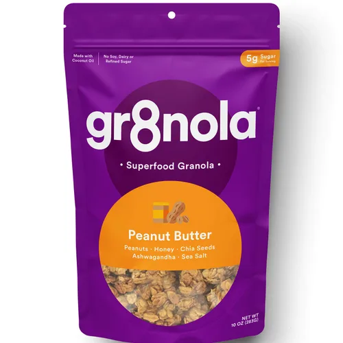 Miniatura 21 de gr8nola The Original - Cereal de granola saludable y bajo en azúcar, fabricado con superalimentos, almendras enteras, miel, canela y linaza, sin