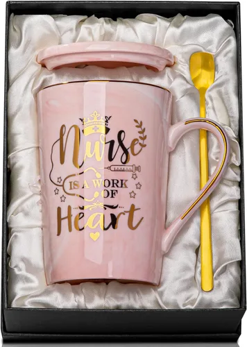 Miniatura 25 de Divertidos regalos de cumpleaños para mujeres, taza de café de 14 onzas con texto en inglés "Not a Day Over Fabulous" impresa con oro, ideas de Rosa
