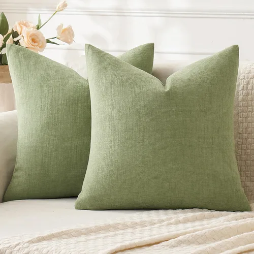 Miniatura 15 de MIULEE Juego de 2 fundas de almohada cuadradas decorativas de felpilla suave de 20 x 20 pulgadas para sofá, sala de estar y cama de color verde oliva
