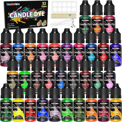Miniatura 9 de FansArriche Tinte para velas - 26 colores de tinte líquido a base de aceite para cera de vela, color de vela vívido para fabricación de velas DIY