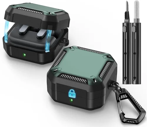 Miniatura 28 de Lock Fit Diseñado para Samsung Galaxy Buds3 FE (2025) / Buds3 Pro (2024) / Funda Buds 3 (2024), con kit de limpieza Cuerpo completo Resistente a