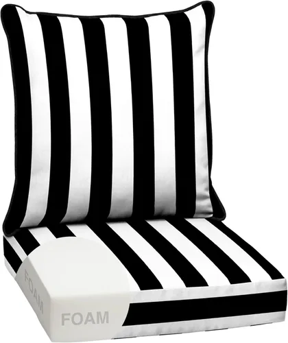 Miniatura 78 de Arden Outdoor Deep Seat Cushion Set, 24 x 24 pulgadas, Cojín para exteriores resistente al clima, a la lluvia y a la decoloración para silla, sofá