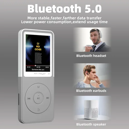 Miniatura 5 de Reproductor MP3 con Bluetooth, reproductor de música, radio Fm, video, grabación, vista de fotos, libro electrónico, sonido de alta fidelidad